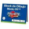 Block de Dibujo N°99 1/8 Proarte | 20 Hojas | 140 gr | 37,7 x 27 cms.