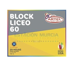 Block Dibujo Liceo Artel N°60 | 20 Hojas | Papel Hilado Extra Blanco