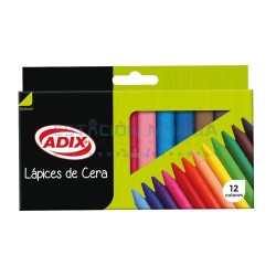 Lápiz Cera Crayones 12 Colores Adix | Colores Brillantes