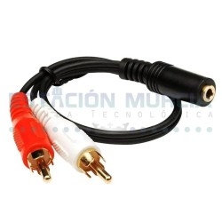 Cable Adaptador Audio 3.5mm Hembra a 2 RCA Macho