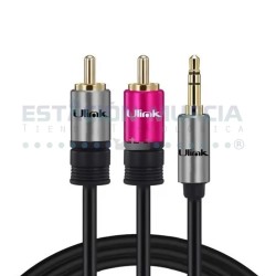 Cable Audio 3.5mm a 2 RCA - Alta Fidelidad - 1.8 mts