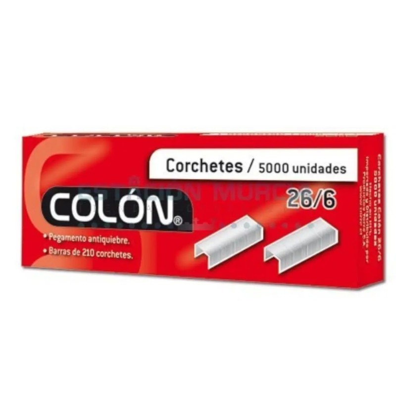 Corchetes Metálicos 26/6 5000 Unidades Colón | Oficina | Hogar