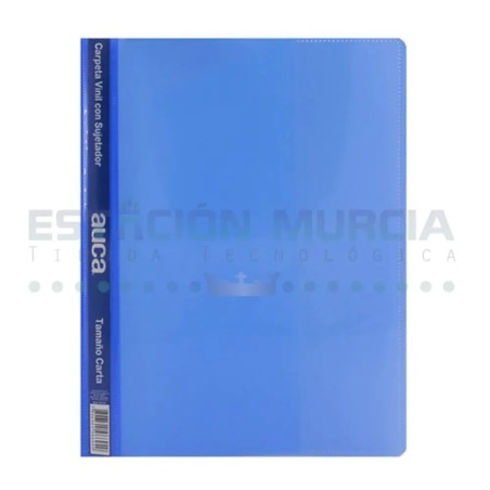 Carpeta Azul Carta Vinil con Sujetador y Acoclip | Auca | Organización