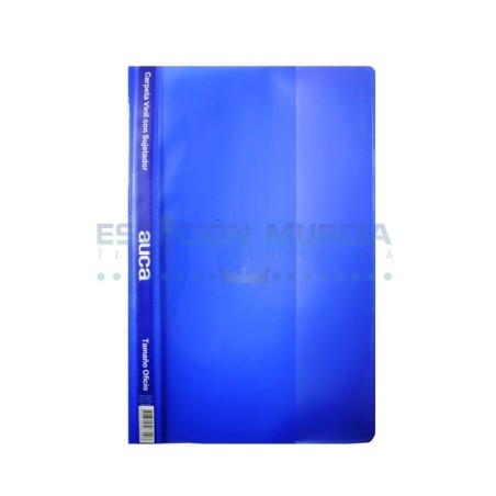 Carpeta Azul tamaño Oficio Vinil con Sujetador y Acoclip | Organización