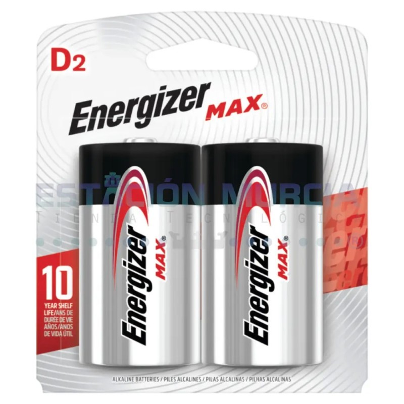 Pilas Alcalinas Energizer MAX D - 10 Años de Energía