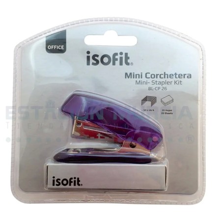 Corchetera Mini Isofit Negra N°26/6 + Corchetes de Regalo