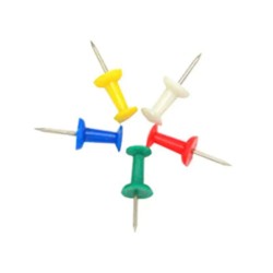 Set de Push-Pins Chinches Colores surtidos - 50 Unidades resistente