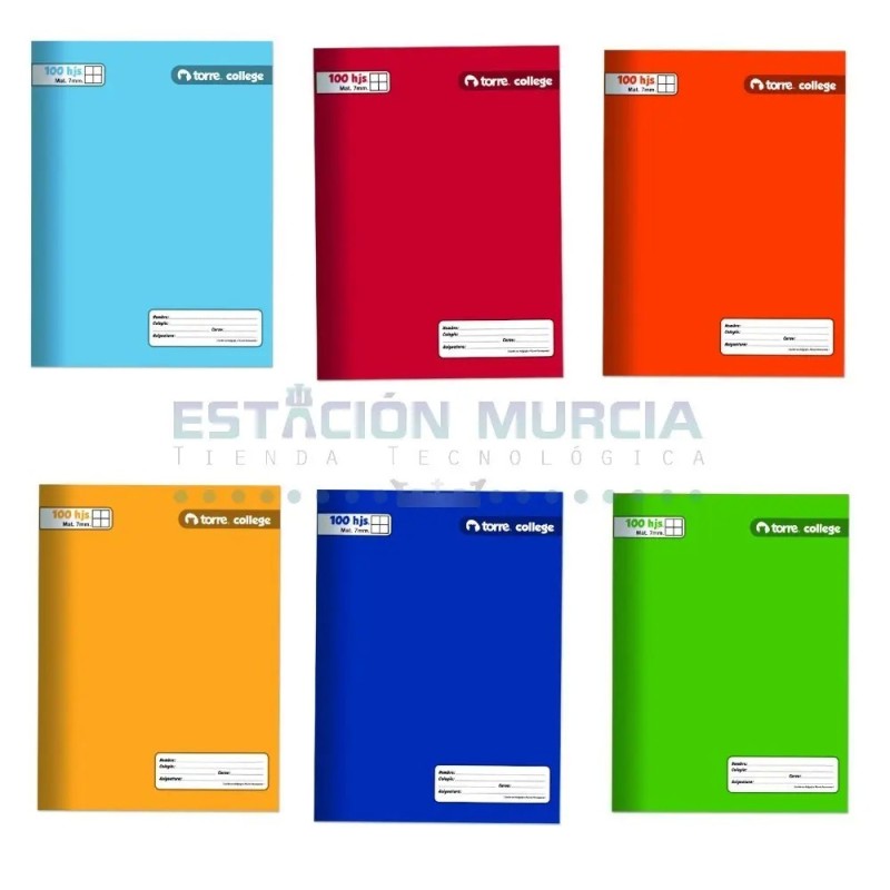 Cuaderno College Matemática M7 100 Hojas Torre | Resistente | Práctico