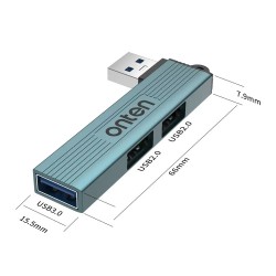 HUB USB. 1 puerto USB 3.0 a 5Gbps y 2 USB 2.0. Windows, Mac y Linux