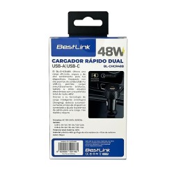 Cargador Auto Rápido 48W BestLink - USB-C PD y USB-A