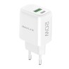 Cargador de pared rápido 20W. Puertos duales USB-C PD y USB-A QC 3.0 certificado SEC