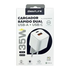 Cargador de Pared Rápido GaN Dual Certificado de 35W Bestlink