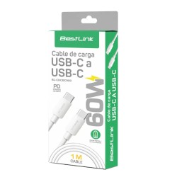 Cable USB tipo C a USB C de 60W 1 metro Carga rápida PD de 3.0A